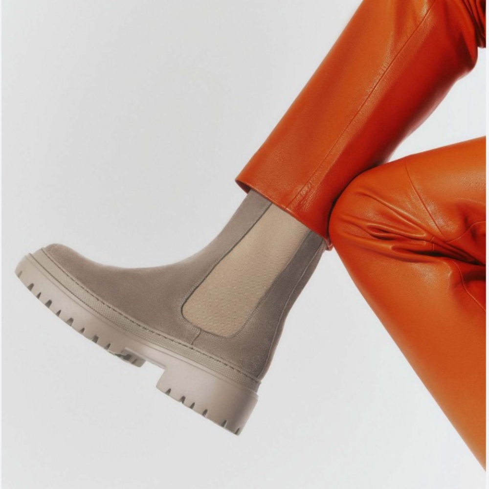 Neutral Taupe Chelsea Lug Boots - Women